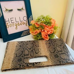 Giannini Faux Snake Skin Clutch/Handbag